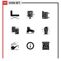 Universal Icon Symbols Group of 9 Modern Solid Glyphs of farm beef public animal pray Editable Vector Design Elements