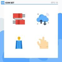 User Interface Pack of 4 Basic Flat Icons of accessories navigation scarf internet of things route Editable Vector Design Elements