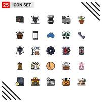 conjunto de 25 iconos de ui modernos símbolos signos para el crecimiento adjunte electricidad tipo manos elementos de diseño vectorial editables vector