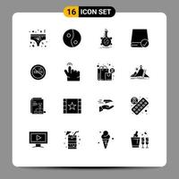 16 Universal Solid Glyphs Set for Web and Mobile Applications smoking gadget flask drive connected Editable Vector Design Elements