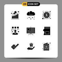 9 Creative Icons Modern Signs and Symbols of presentation analytics budget designer editor Editable Vector Design Elements