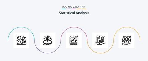 paquete de iconos de la línea 5 de análisis estadístico que incluye estadística. finanzas. marketing. cuadro. Estadísticas vector