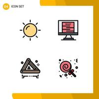 paquete de iconos de vector de stock de 4 signos y símbolos de línea para elementos de diseño de vector editables de signo de tecnología de vacaciones de emergencia de vacaciones