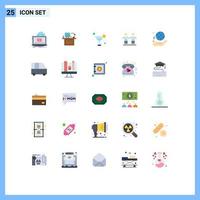 Pictogram Set of 25 Simple Flat Colors of friendship best monitor juice cocktail Editable Vector Design Elements