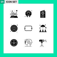 Set of 9 Modern UI Icons Symbols Signs for front web card star travel Editable Vector Design Elements