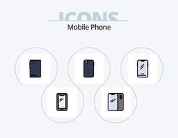 Mobile Phone Line Filled Icon Pack 5 Icon Design. . camera. vector