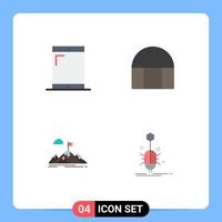 Modern Set of 4 Flat Icons Pictograph of cellphone business building mosque mission Editable Vector Design Elements