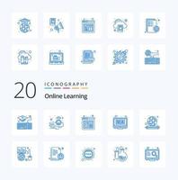20 OnBlue Color Learning Blue Color icon Pack like global article computer qa education vector