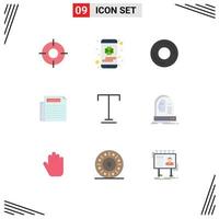 Pictogram Set of 9 Simple Flat Colors of font paper saint news gadget Editable Vector Design Elements