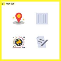 Set of 4 Modern UI Icons Symbols Signs for location remarketing care dry file Editable Vector Design Elements