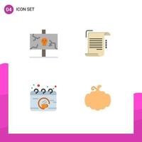 Modern Set of 4 Flat Icons and symbols such as easter guidelines old report break Editable Vector Design Elements