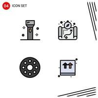 Modern Set of 4 Filledline Flat Colors and symbols such as devices infrared products location box Editable Vector Design Elements