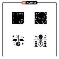 4 User Interface Solid Glyph Pack of modern Signs and Symbols of base keys golden ratio science bulb Editable Vector Design Elements