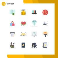 Set of 16 Modern UI Icons Symbols Signs for power electronics data devices storage Editable Pack of Creative Vector Design Elements