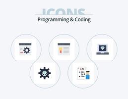 Programming And Coding Flat Icon Pack 5 Icon Design. development. browser. programmer. programming. develop vector