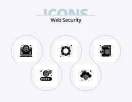 Web Security Glyph Icon Pack 5 Icon Design. fire. data. virus. support. help vector