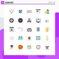 Universal Icon Symbols Group of 25 Modern Flat Colors of box development design develop browser Editable Vector Design Elements