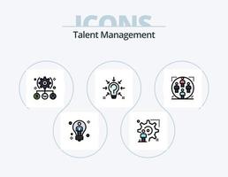 Talent Management Line Filled Icon Pack 5 Icon Design. setting. cog. progress. light. idea vector