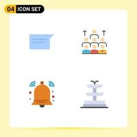 4 Thematic Vector Flat Icons and Editable Symbols of chat organization ui human teamwork Editable Vector Design Elements