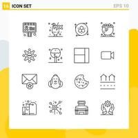 Editable Vector Line Pack of 16 Simple Outlines of rank circle modeling api globe halloween Editable Vector Design Elements