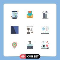 Universal Icon Symbols Group of 9 Modern Flat Colors of corporation technology mail smart city message Editable Vector Design Elements