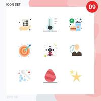 9 Flat Color concept for Websites Mobile and Apps vectors illustration weather design lunch Editable Vector Design Elements