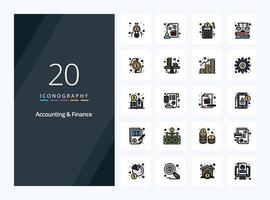 20 Accounting And Finance line Filled icon for presentation vector