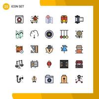 Set of 25 Modern UI Icons Symbols Signs for logistic bus hand auto track Editable Vector Design Elements