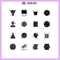 16 Creative Icons Modern Signs and Symbols of plus create poster circle shirt Editable Vector Design Elements