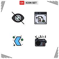 4 Creative Icons Modern Signs and Symbols of disable multimedia interface arrow radio Editable Vector Design Elements