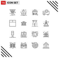 Set of 16 Vector Outlines on Grid for grid presentation modeling device security Editable Vector Design Elements