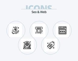 Seo and Web Line Icon Pack 5 Icon Design. . video. location. web. research vector