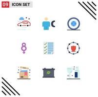 User Interface Pack of 9 Basic Flat Colors of check symbol info eight international Editable Vector Design Elements