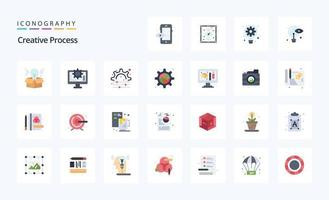 25 Creative Process Flat color icon pack vector