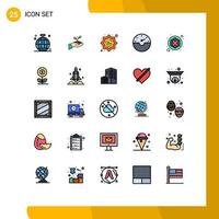 Universal Icon Symbols Group of 25 Modern Filled line Flat Colors of dash islam finance decoration halal Editable Vector Design Elements