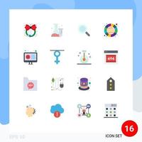 16 Universal Flat Colors Set for Web and Mobile Applications gear coding look color wheel creative Editable Pack of Creative Vector Design Elements