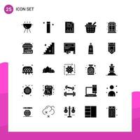 Set of 25 Modern UI Icons Symbols Signs for purchase living document home checkout Editable Vector Design Elements