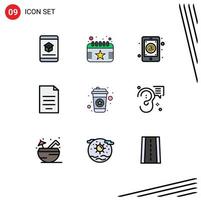 Stock Vector Icon Pack of 9 Line Signs and Symbols for finance dollar date document mail Editable Vector Design Elements