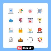 Editable Vector Line Pack of 16 Simple Flat Colors of drop contact puzzle book pollution Editable Pack of Creative Vector Design Elements