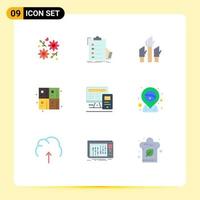 Universal Icon Symbols Group of 9 Modern Flat Colors of formula calculate clipboard back to school employee Editable Vector Design Elements