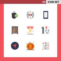 Modern Set of 9 Flat Colors and symbols such as political window gen interior android Editable Vector Design Elements