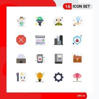 16 Universal Flat Colors Set for Web and Mobile Applications ban hand gear creative science Editable Pack of Creative Vector Design Elements