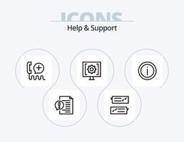 Help And Support Line Icon Pack 5 Icon Design. customer. all day. service. support. help vector