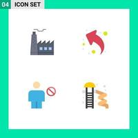 Flat Icon Pack of 4 Universal Symbols of building blocked industrey up denied Editable Vector Design Elements