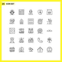 Set of 25 Vector Lines on Grid for brian knowledge sidebar elementary professional Editable Vector Design Elements
