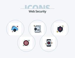 Web Security Line Filled Icon Pack 5 Icon Design. lock. encryption. lock. download. cyber vector