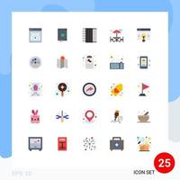 Set of 25 Modern UI Icons Symbols Signs for web park bookmark water music Editable Vector Design Elements