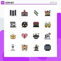 16 Creative Icons Modern Signs and Symbols of fighter maker stick kitchen appliances Editable Creative Vector Design Elements