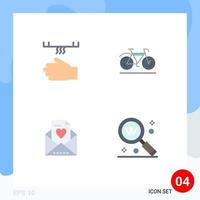 4 Universal Flat Icons Set for Web and Mobile Applications bath email dryer movement mom Editable Vector Design Elements