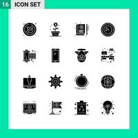 Set of 16 Modern UI Icons Symbols Signs for sports bowling e ball learning Editable Vector Design Elements